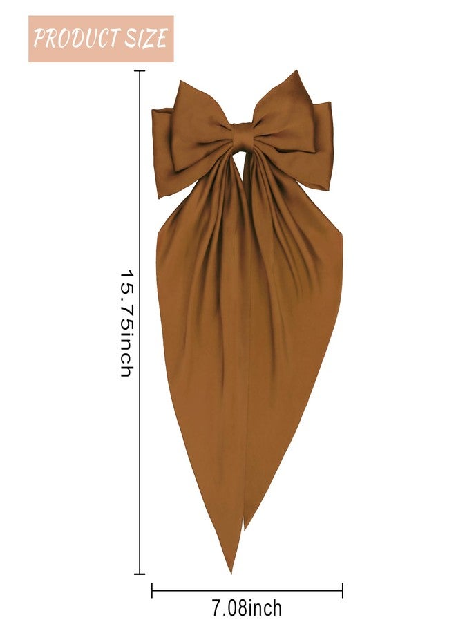 ACO-UINT 2 Pack Hair Bows for Women, Silky Satin Large Ribbons Bow Clips, Cute Bow Hair Barrettes Hair Accessories for Women Girls - Image 2
