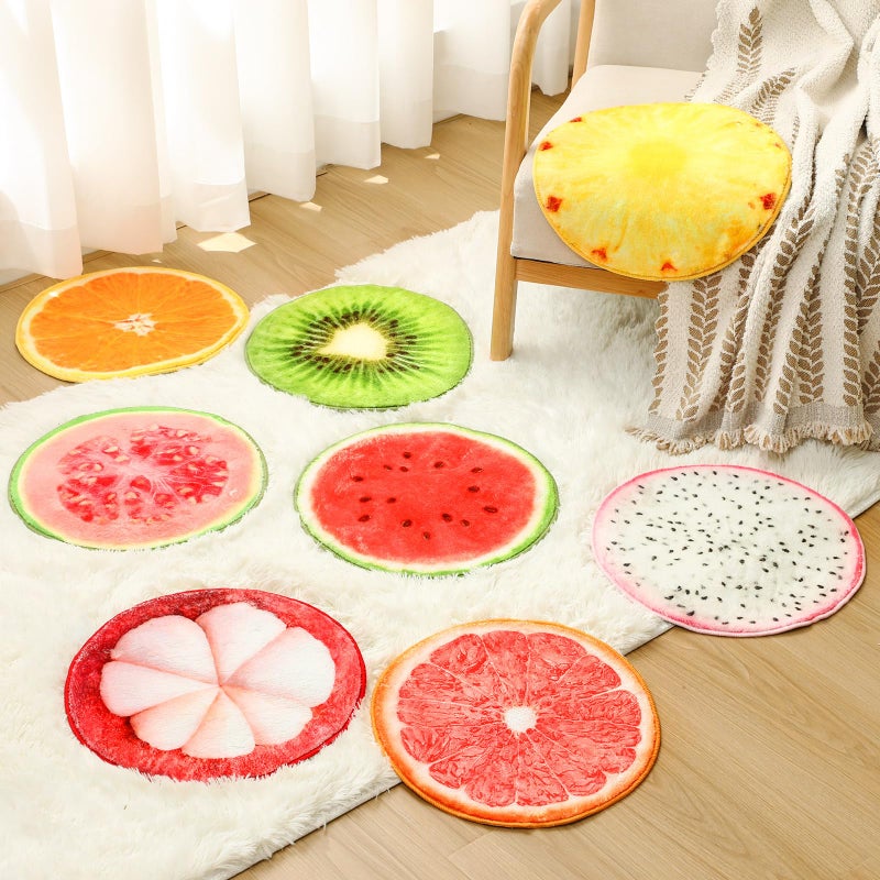 Tinideya 8 Pcs Fruit Carpet Circle Seats for Classroom Sitting 15 Inch Small Floor Cushions Round Classroom Rugs Bulk for Home Decorations School Group Activity - Image 4