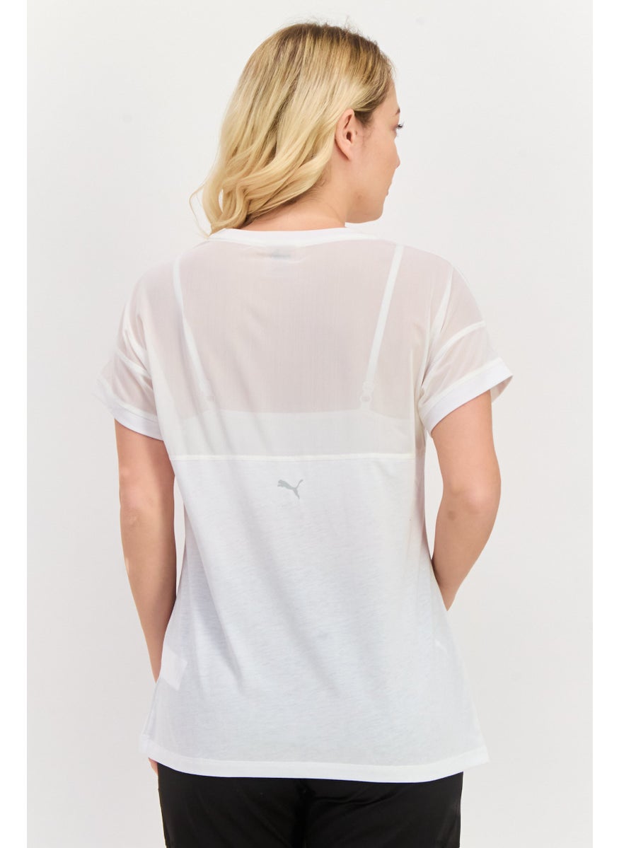 PUMA Women Sportswear Fit Short Sleeve Training Top, White  - Image 2