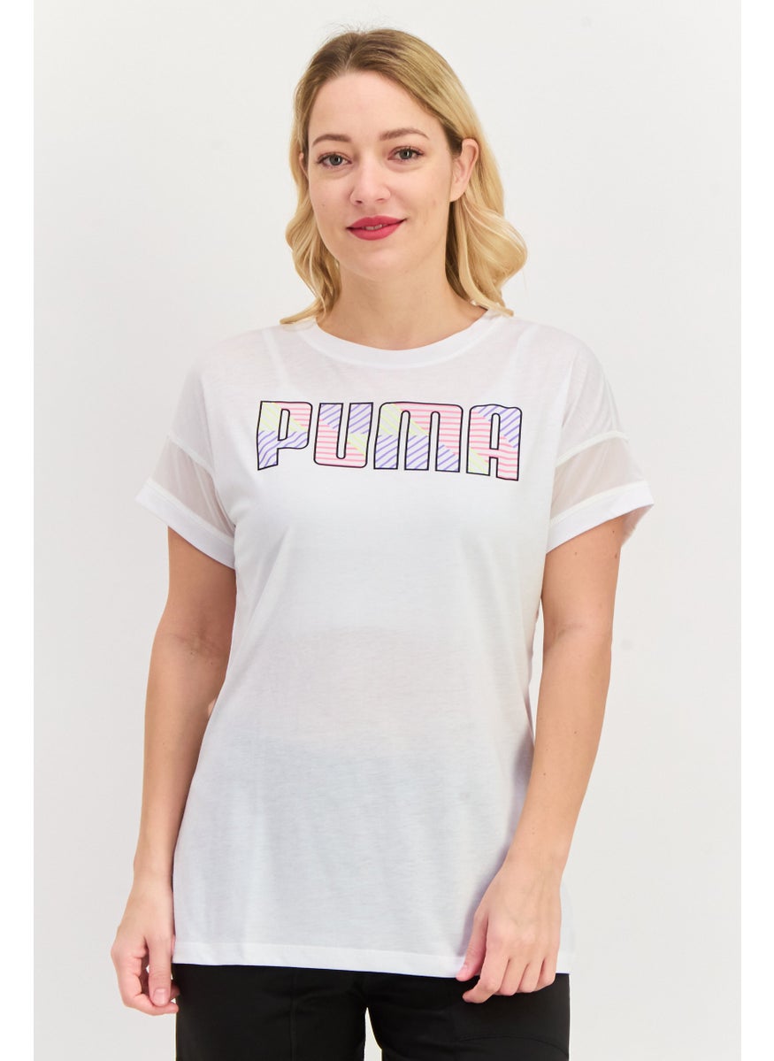 PUMA Women Sportswear Fit Short Sleeve Training Top, White  - Image 1