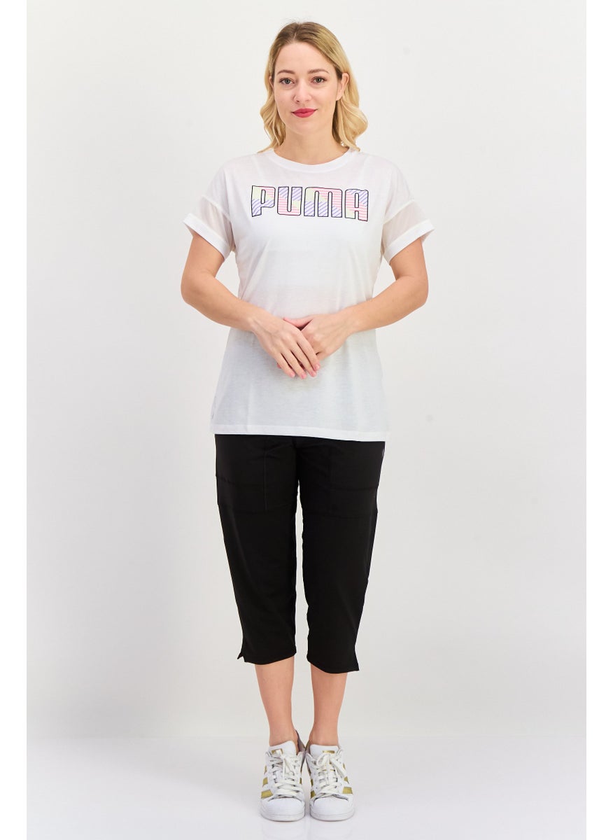 PUMA Women Sportswear Fit Short Sleeve Training Top, White  - Image 4