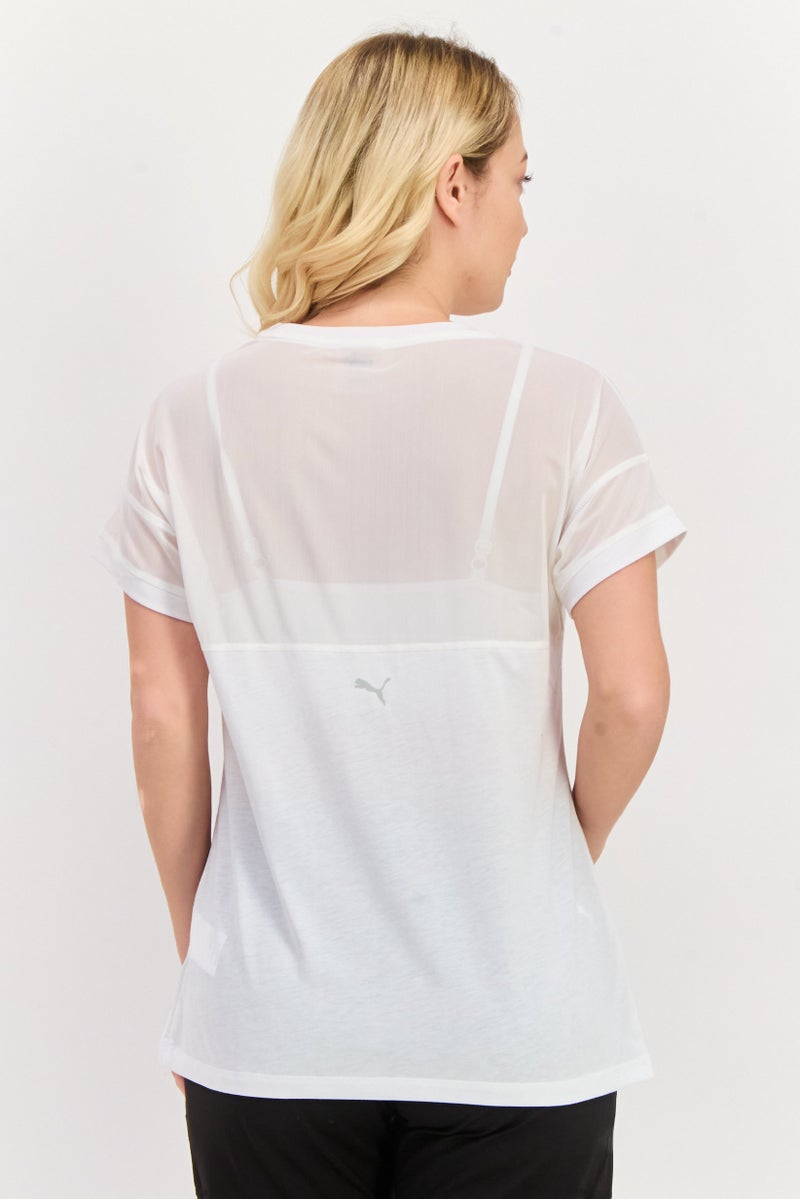 PUMA Women Sportswear Fit Short Sleeve Training Top, White - Image 4