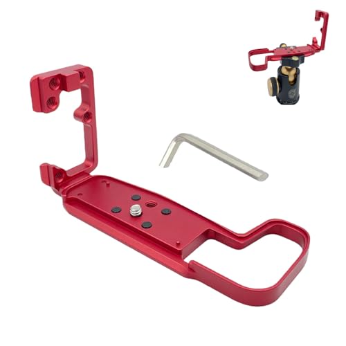 SZZCNOX EOS R8 Handgrip LBracket Compatible with Canon EOS R8 Metal LShape Handle Grip Quick Release Baseplate for Canon EOS R8 Camera Accessories Builtin Quick Release Plate for Arca Red - Image 1