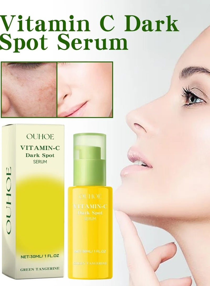 OUHOE Vitamin C Dark Spot Serum Green Tangerine Face Serum Anti Aging Serum with Orange Extract and Niacinamide Reduce Dark Spots Acne Fine Lines and Wrinkles Hydrating Moisturizing Brightening Serum  - Image 3