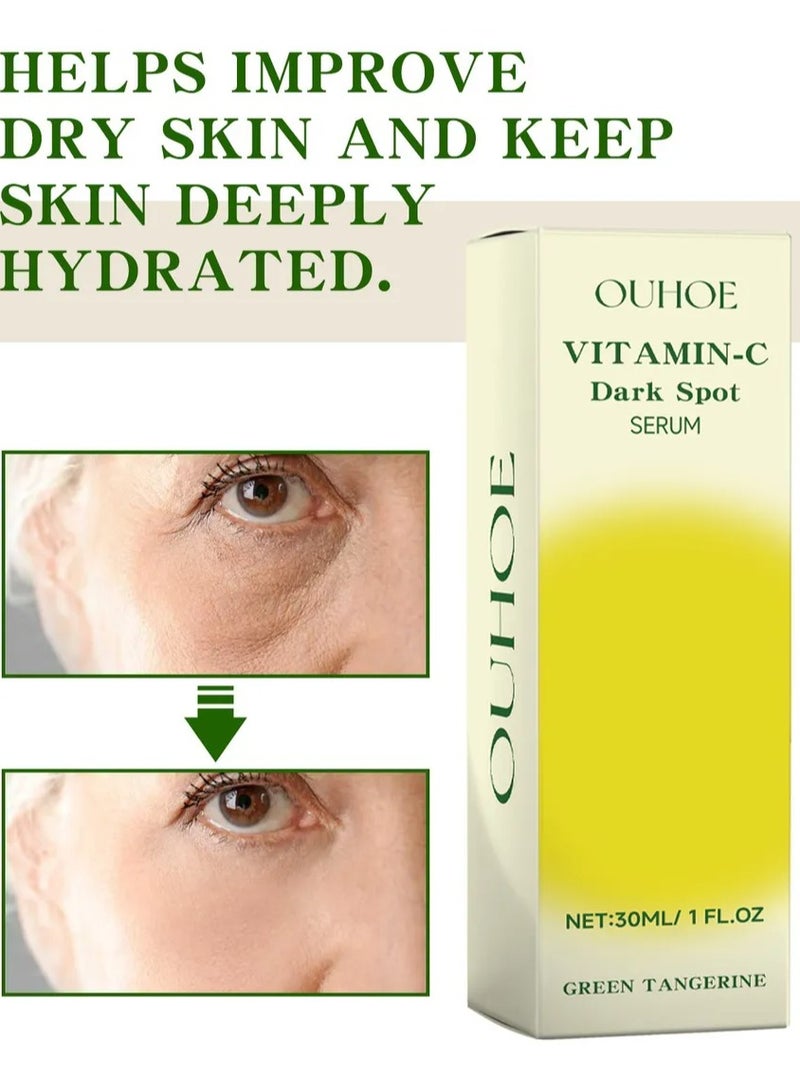 OUHOE Vitamin C Dark Spot Serum Green Tangerine Face Serum Anti Aging Serum with Orange Extract and Niacinamide Reduce Dark Spots Acne Fine Lines and Wrinkles Hydrating Moisturizing Brightening Serum  - Image 4