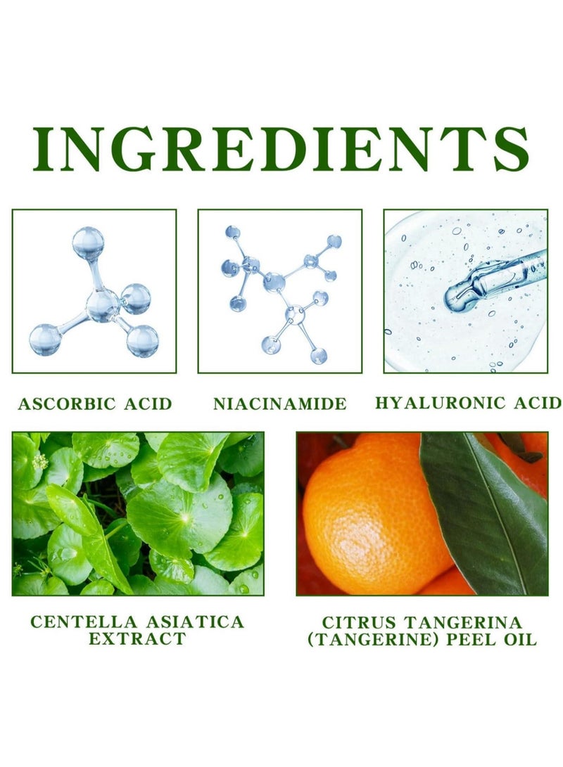 OUHOE Vitamin C Dark Spot Serum Green Tangerine Face Serum Anti Aging Serum with Orange Extract and Niacinamide Reduce Dark Spots Acne Fine Lines and Wrinkles Hydrating Moisturizing Brightening Serum  - Image 5