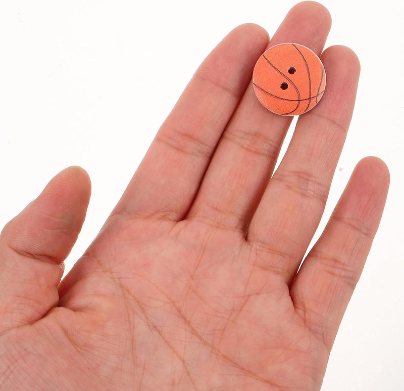 100pcs Wooden Sports Buttons 2-Hole Natural Round Wood Buttons for Sewing Crafts Clothing Decoration DIY Sportswear Accessories - Image 3