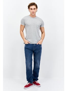 Men Straight Fit Washed Stretchable Denim, Blue