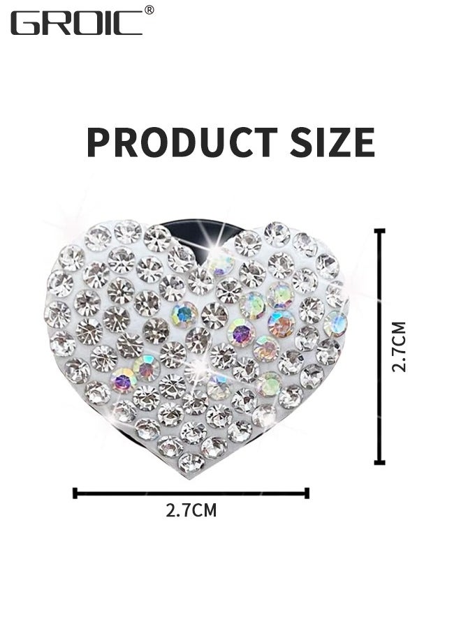 GROIC - 4Pcs Bling Heart Air Vent Clips,Crystal Heart Car Air Fresheners Vent Clips,Car Diffuser Vent Clip Bling Car Decoration Car Interior Decor Cute Car Accessories - Image 1