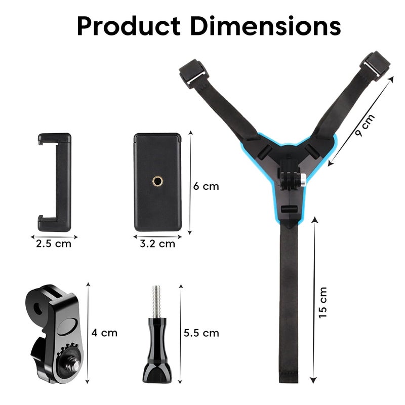 Sounce Helmet Chin Strap Mount with Mobile Clip & Screw Compatible with All Smart Phones Go pro Hero 9/8/7/6,SJCAM, Yi, DJI Osmo Action & Other Action Cameras (Multipurpose Helmet Mount) - Image 2