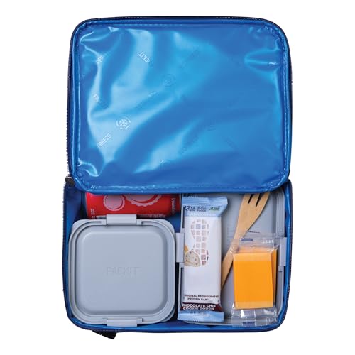 PackIt Freezable Classic Lunch Box, True Blue, Built with ECOFREEZE Technology, Collapsible, Reusable, Zip Closure With Front Pocket and Buckle Handle, For Work Lunches and Fresh Lunch On the Go - Image 5