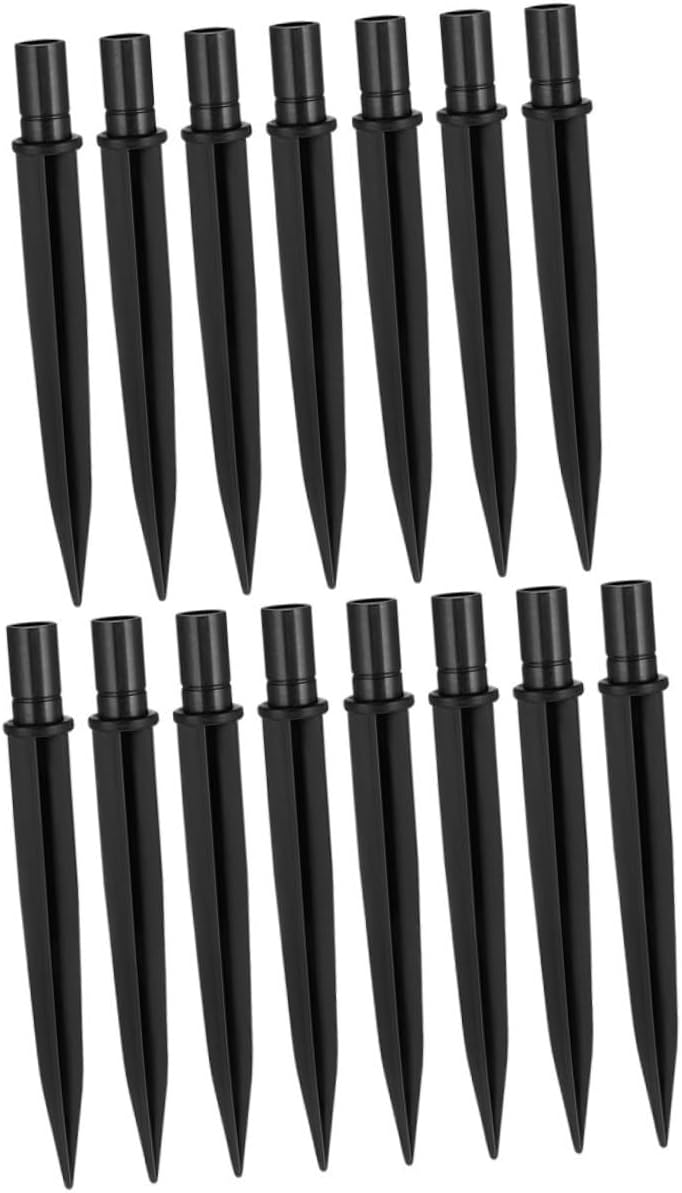 DOITOOL 15pcs Plastic Ground Stakes for Garden Lights Easy Install Solar Pathway Spikes Heavy Duty Ground Pegs - Image 1
