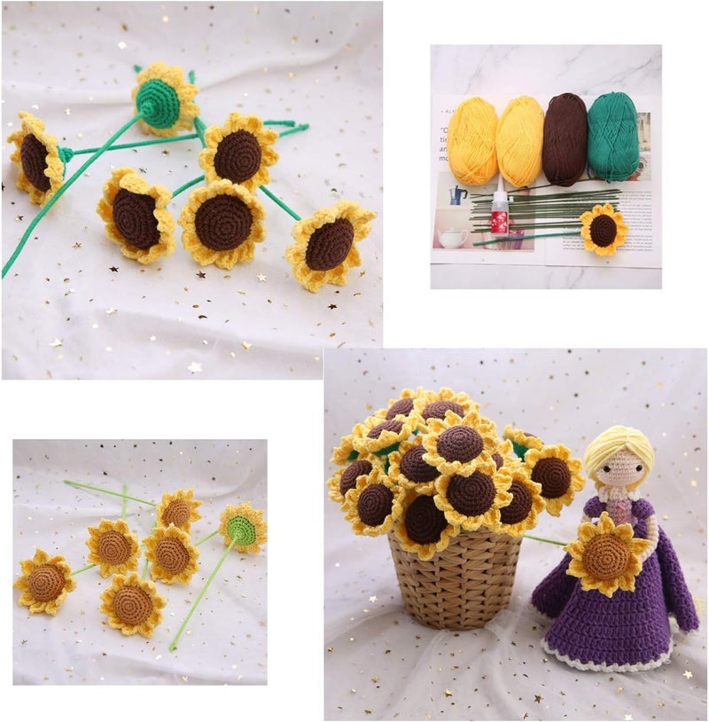 DARKNESS Embroidery Material Crochet Cotton Thread Yarn for Knitting and Craft Making Combo Pack of 10 (Cream) - Image 3