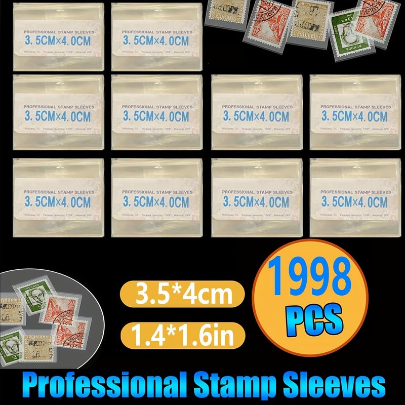 1998 Pcs OPP Stamp Protection Bags Philatelic Supplies For Collection Storage And Display Durable Pouches For Stamps And Coins - Image 1