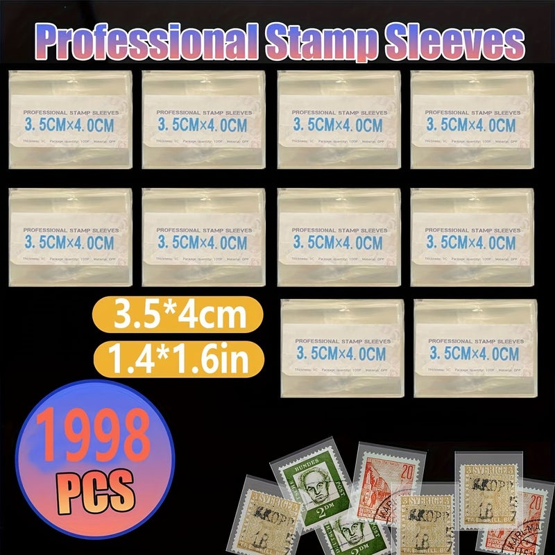 1998 Pcs OPP Stamp Protection Bags Philatelic Supplies For Collection Storage And Display Durable Pouches For Stamps And Coins - Image 2