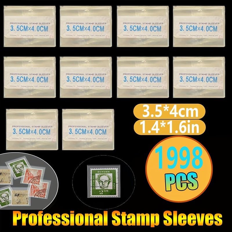 1998 Pcs OPP Stamp Protection Bags Philatelic Supplies For Collection Storage And Display Durable Pouches For Stamps And Coins - Image 5
