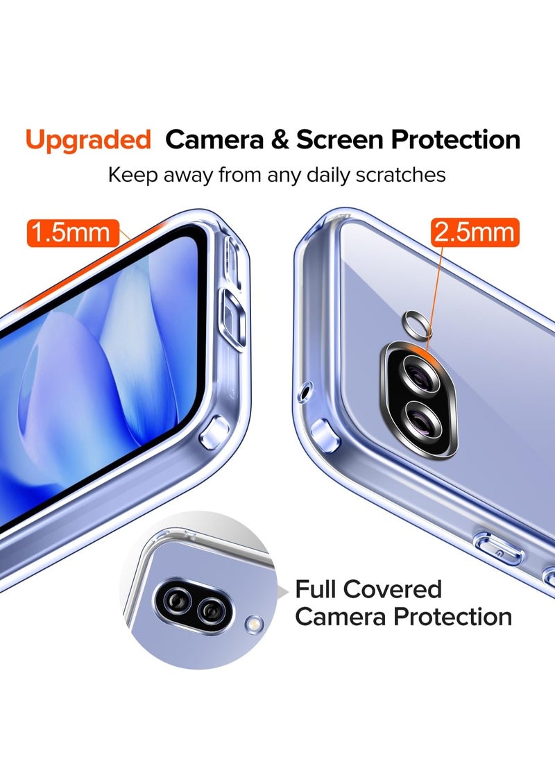 جراب Google Pixel 9a، حافة TPU + لوحة خلفية صلبة من PC، غطاء خلفي شفاف، حماية ضد الصدمات، جراب حماية نحيف مقاوم للاصفرار (شفاف) - Image 3