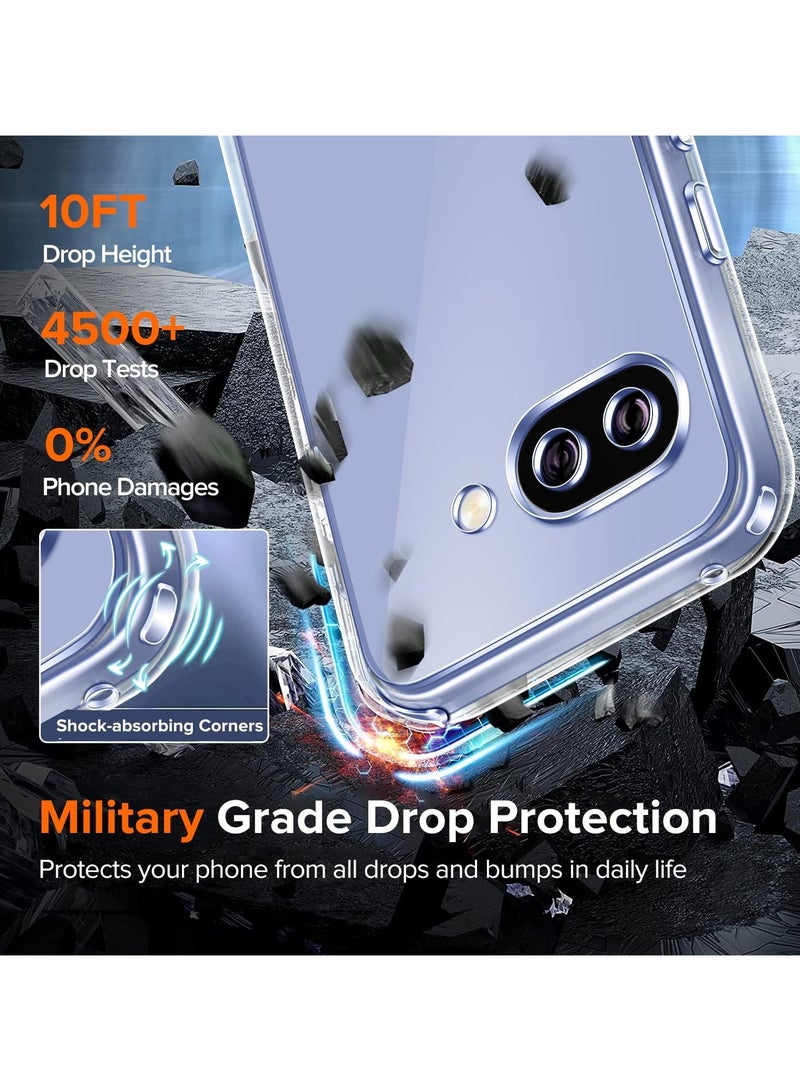 جراب Google Pixel 9a، حافة TPU + لوحة خلفية صلبة من PC، غطاء خلفي شفاف، حماية ضد الصدمات، جراب حماية نحيف مقاوم للاصفرار (شفاف) - Image 4