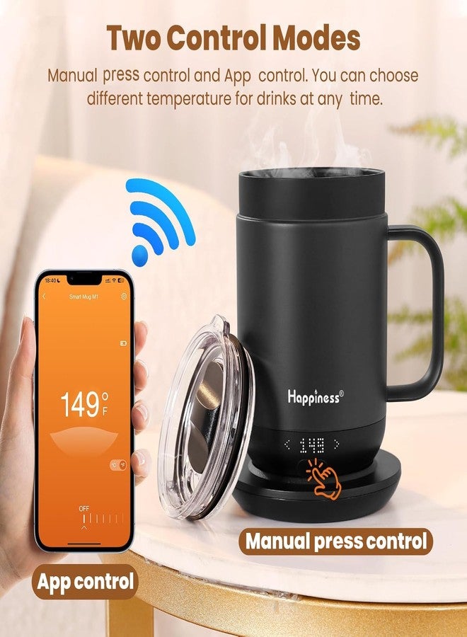 Happiness Smart Heated Coffee Mug,16oz Rechargeable Electric Self Heating Temperature Control Coffee Cup - Image 5