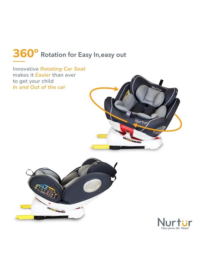 Nurtur Ultra Baby Kids 4in1 Car Seat  360  Rotation  ISOFIX  9Level Adjustable Headrest and Canopy  0 months to 12 years  Upto 36kg Official Nurtur Product - Image 3