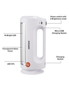 SONASHI Rechargeable Emergency Lantern with Bright LED Side Light and top Flashlight  Builtin Battery with Charge Indicator  Lanterns for your Camping Hiking Indoors and Outdoors SEL-706N White  - Image 5