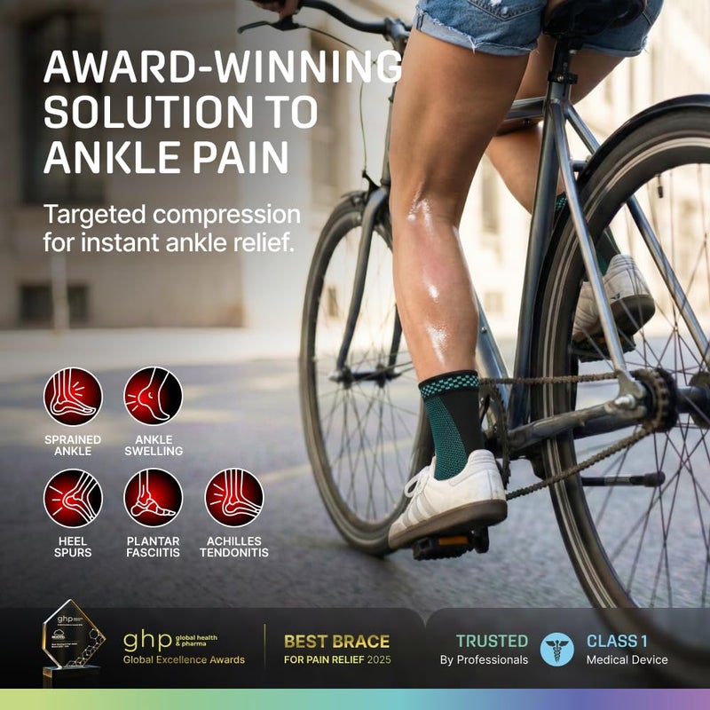 Modvel Foot & Ankle Brace Socks for Sprained Ankle Compression Sleeve - Plantar Fasciitis Relief Brace, Foot Support for pain Women & Men - Tendonitis & Arthritis Feet Sleeve, Stabilizing Ankles Wrap - Image 2