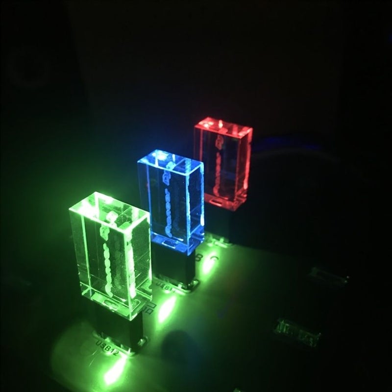 ذاكرة USB فلاش كريستال لايت سعة 100 جيجابايت بلون أزرق للتخزين الخارجي للبيانات والصور والموسيقى، متوافقة مع الهواتف المحمولة وأجهزة الكمبيوتر المحمولة - Image 4