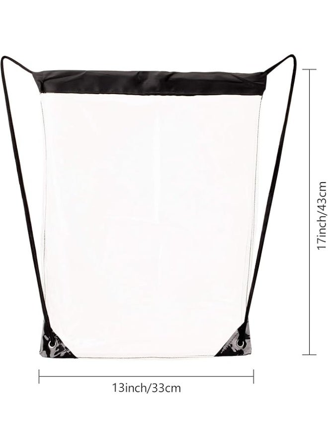 2 Pieces Clear Drawstring Bags, Waterproof Small Clear Bag for Stadium Colleges Sport Event Work Concert Security Approved - Image 2