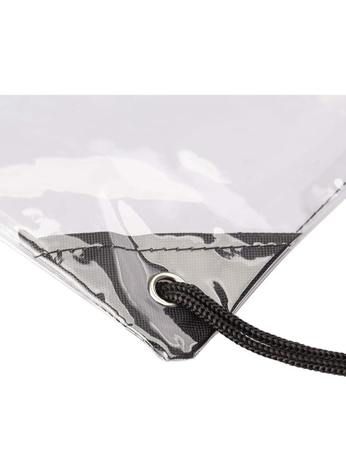 2 Pieces Clear Drawstring Bags, Waterproof Small Clear Bag for Stadium Colleges Sport Event Work Concert Security Approved - Image 3