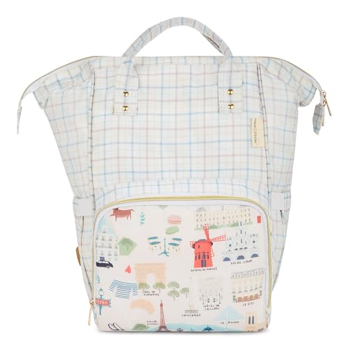 haus & kinder Chic Diaper Backpack for Mothers-Water Resistant Canvas Diaper Bags for Mom for Travel, Bag for Baby Products Carry, Maternity Bags for Mother and Baby, 1Pc, 20L, Mom In Paris, 990g - Image 1