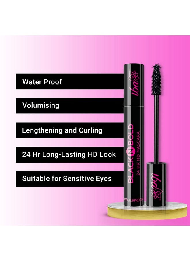 Iba Black N Bold 24 Hr Hd Mascara, Black, 8 Ml L Waterproof, Lengthening, Curling, Volumising L 100% Vegan & Cruelty Free  - Image 3