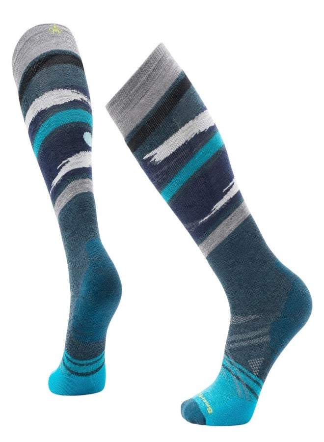 Smartwool Mens Ski Full Cushion Midnight Ski Pattern Over The Calf Socks Twilight Blue Large - Image 1