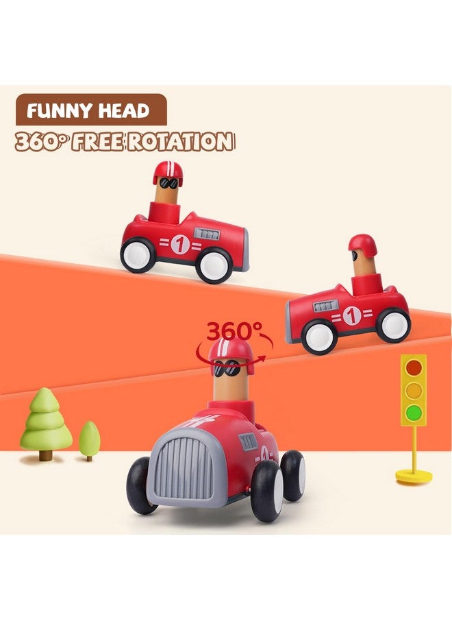 LiKee LiKee Toy Cars for Toddlers 1 2 3 4 Years Old Boy Girl, 4 Pcs Pull Back Cars for 18+ Months Baby Infant Gift, Kids Trucks Push and Go Back Friction Powered Vehicles (Transport) - Image 3