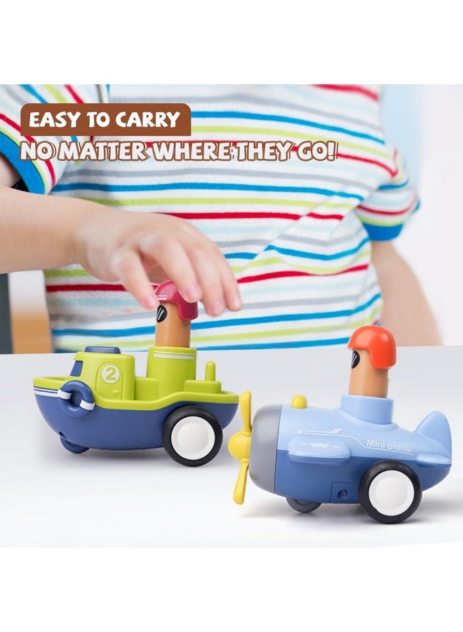 LiKee LiKee Toy Cars for Toddlers 1 2 3 4 Years Old Boy Girl, 4 Pcs Pull Back Cars for 18+ Months Baby Infant Gift, Kids Trucks Push and Go Back Friction Powered Vehicles (Transport) - Image 4