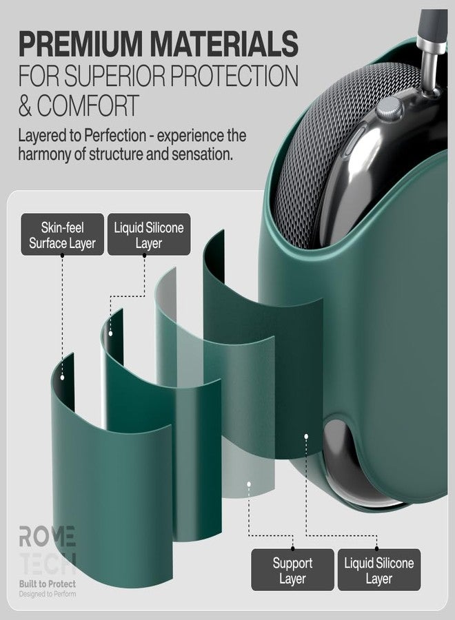 ROME TECH for Apple Airpods Max Case Cover, Headband Covers Accessories with Sleep Mode Made by PU Leather and TPU Ear Cup Covers - Green - Image 2