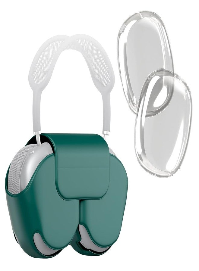 ROME TECH for Apple Airpods Max Case Cover, Headband Covers Accessories with Sleep Mode Made by PU Leather and TPU Ear Cup Covers - Green - Image 1