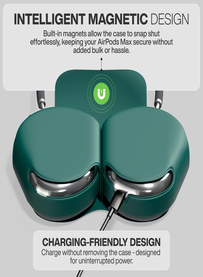 ROME TECH for Apple Airpods Max Case Cover, Headband Covers Accessories with Sleep Mode Made by PU Leather and TPU Ear Cup Covers - Green - Image 5