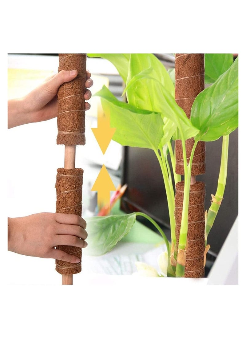 SYOSI - Coir Moss Pole, 40 Cm Coco Coir Poles, 2 Pack Natural Coir Moss Sticks for Plant Support Extension, Climbing Indoor Plants, Creepers to Grow Upwards with 20 Pcs Plant Labels - Image 1