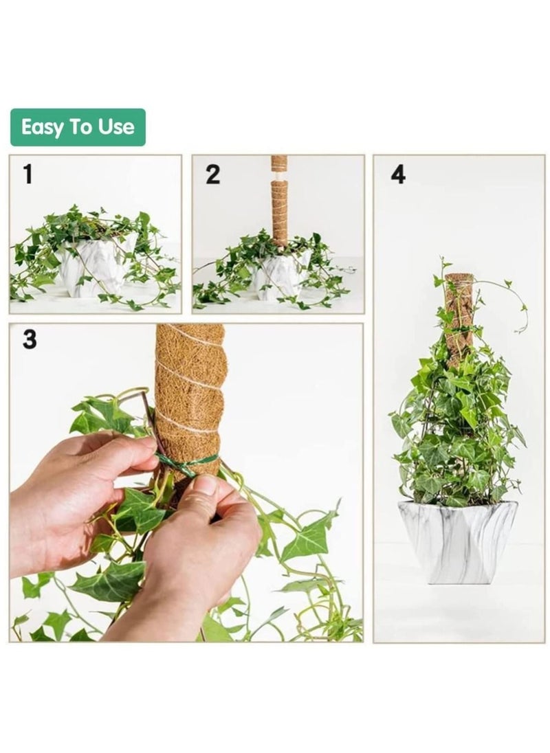 SYOSI - Coir Moss Pole, 40 Cm Coco Coir Poles, 2 Pack Natural Coir Moss Sticks for Plant Support Extension, Climbing Indoor Plants, Creepers to Grow Upwards with 20 Pcs Plant Labels - Image 1