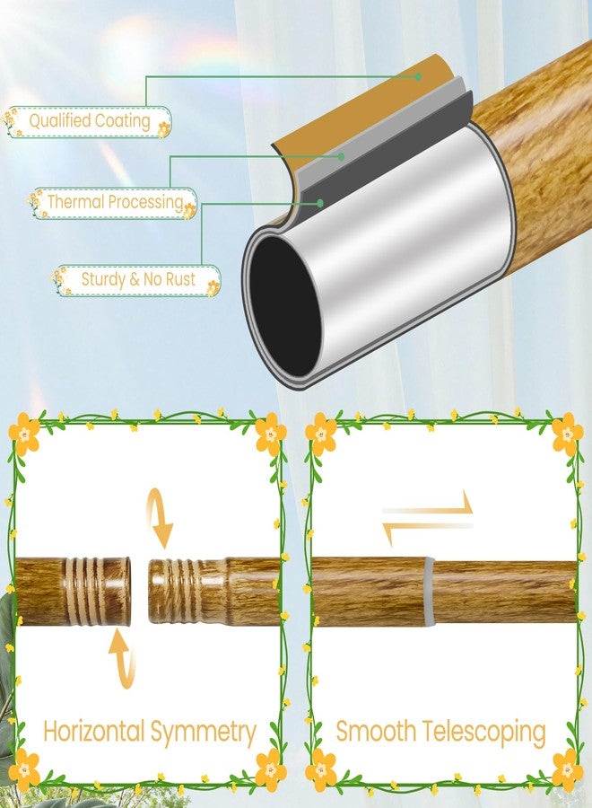 EQURROY Bohemian Wood Curtain Rods for Windows 66 to 120 Inch (5.5-10 ft),1'' Diameter Drapery with Decorative Round Carved Finials,Decorative Adjustable Heavy Duty Curtain Rods Se - Image 4