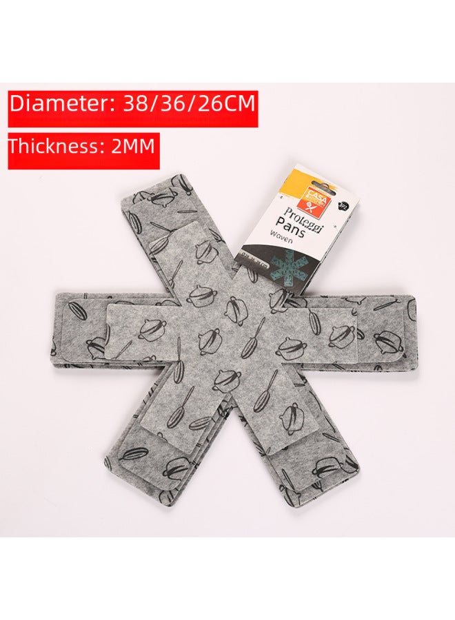 Non-stick Fabric Pot Bottom Protector Mat Heat Resistant Easy To Clean Printed Felt Pot Holder Absorbent Dining Mat-Color: Gray Printing Non-slip - Image 3