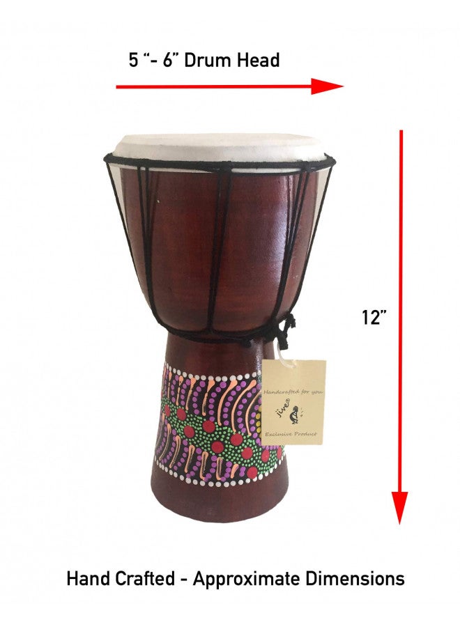 Jive Djembe Drum Bongo Congo African Wood Drum - MED SIZE- 12" High - Professional Sound - NOT MADE IN CHINA - Image 1