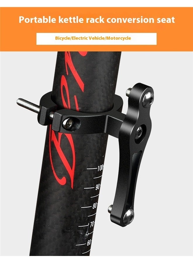 Water Bottle Cage Holder Black ，Practical Bike Bottle Cage Adapter Convert Bike Seatpost to Bottle Holder for Supplies - Image 4