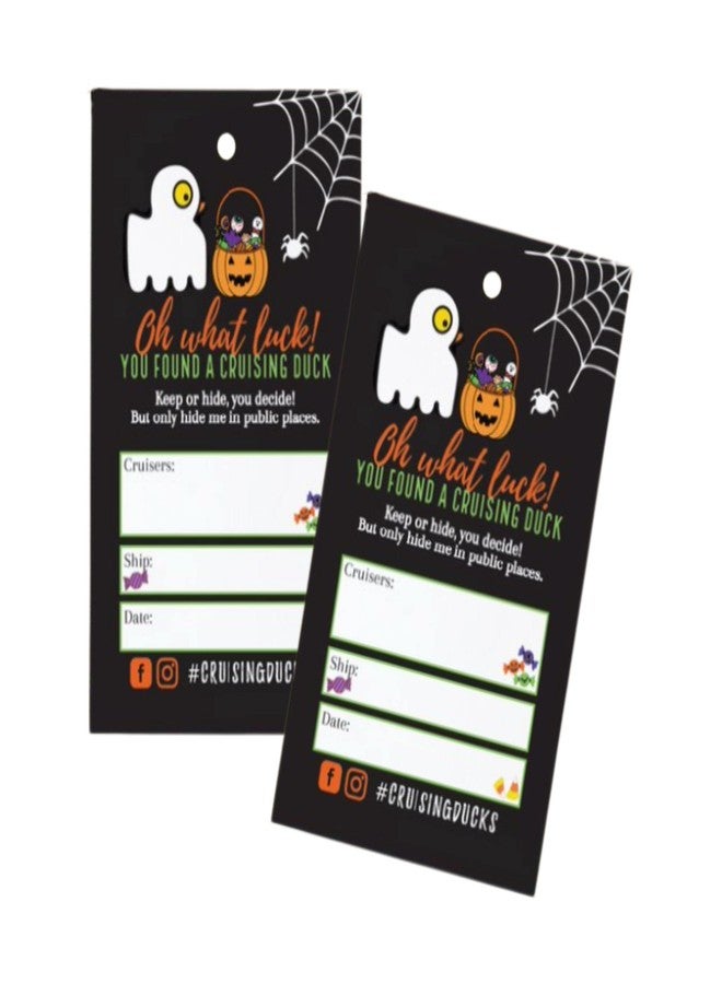 Lashicorn Halloween Fall Cruising Ducks Hang Tags to Attach to Rubber Ducks for Cruise Ship Game | 30 pk 2 x 3.25” with Holes Ghost Candy Oh What Luck You’ve Found a Duck - Image 1