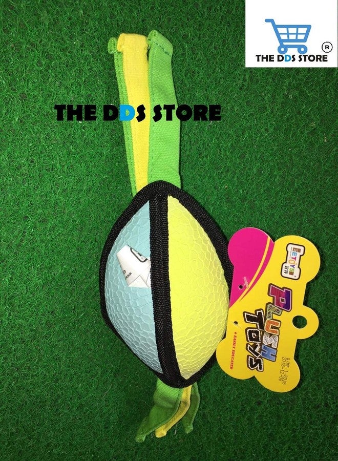 THE DDS STORE لعبة مضغ على شكل كرة رغبي من متجر DDS للحيوانات الأليفة، مصنوعة من مادة TPR والقطن المستورد، تصدر صوت صرير، مناسبة للكلاب والجراء. - Image 5