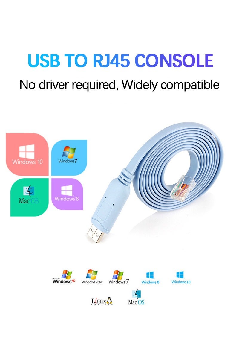 USB To RJ45 Console Rollover Cable For Cisco Route - Image 1