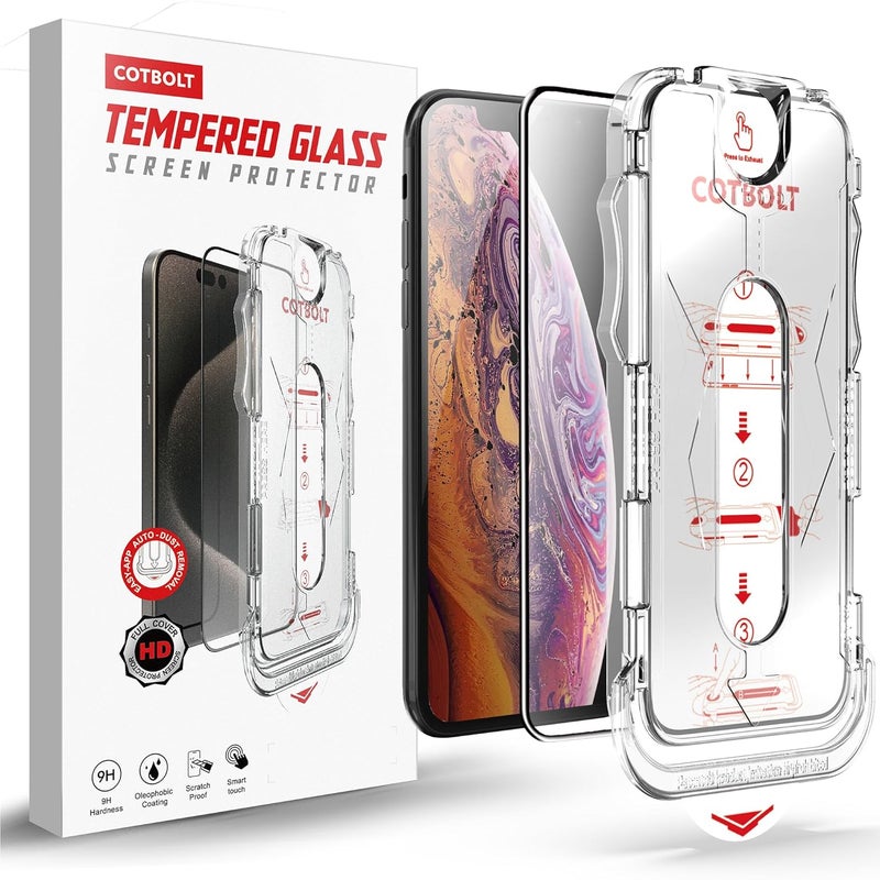 Cotbolt Tempered Glass for iPhone XS Max / 11 Pro Max Screen Protector [Military Grade Shatterproof & Longest Durable] Screen Protector iPhone XS Max / 11 Pro Max Tempered Glass Full Coverage - Image 3