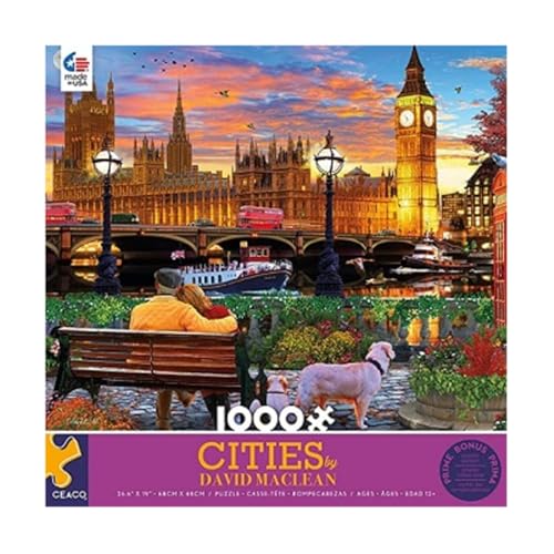 Ceaco David Maclean Cities On The Thames in London 1000 Piece Jigsaw Puzzle - Image 1