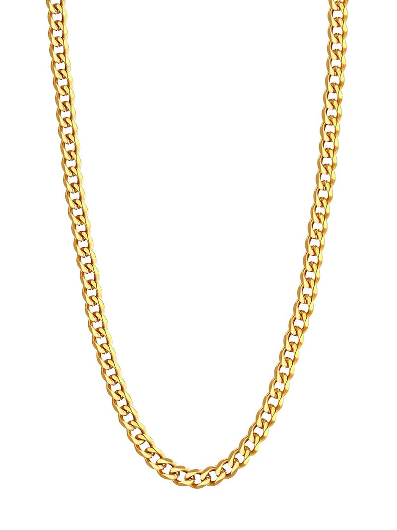 U7 Choker Necklace 14 Inch 18K Gold Plated Stainless Steel 3mm Cuban Link Chain Shoker Necklace for Men Women - Image 1