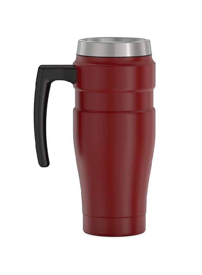 ترموس كوب سفر معزول بالتفريغ مقاوم للتسرب من الستانلس ستيل، أحمر ريفي،  أونصة - Image 4
